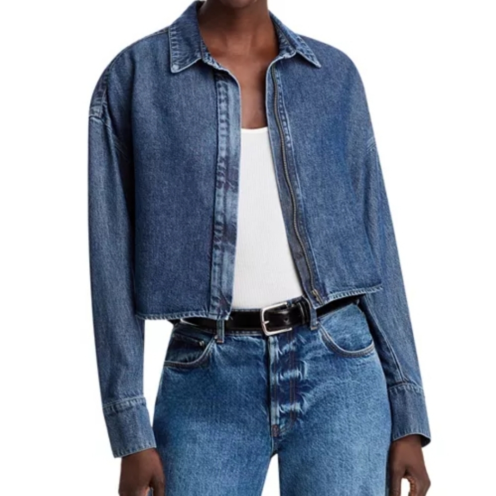Bella Dahl Womens Cropped Denim Shirt Jacket Size Small NWT $158